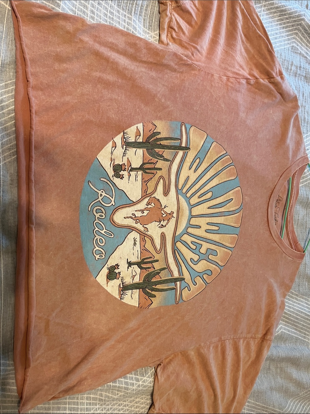 Desert Rodeo Graphic Crop Top - Rust